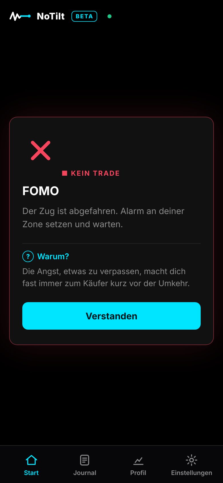 Stopp: FOMO erkannt